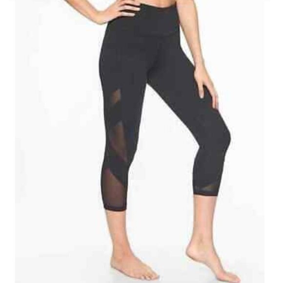 Athleta High Rise Pintuck Chaturanga Crop Leggings - Picture 1 of 8